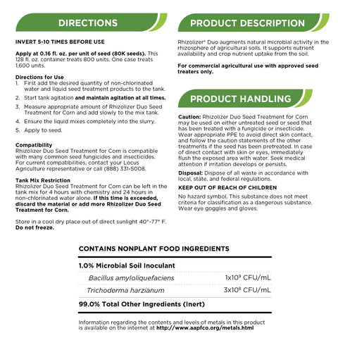 Rhizolizer Duo Seed Treatment for Corn