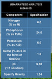 Fertilizer, Liquid 100% ortho  6-24-6-1S